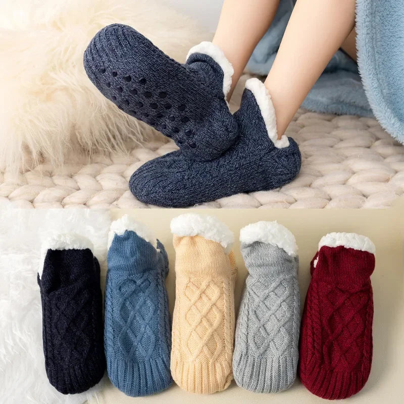 Fleece Slipper Socks - Blue