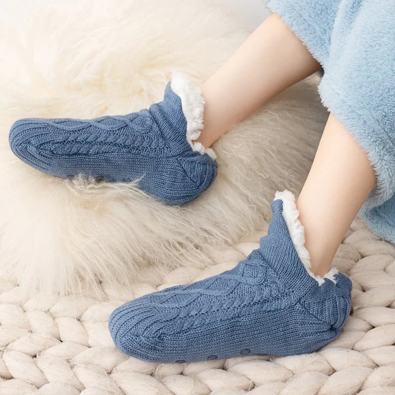 Fleece Slipper Socks Black
